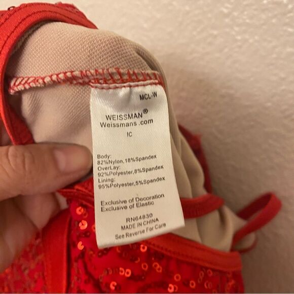 WEISSMAN Elite Dance Costume red rhinestone Heat Wave
SQ13216 Child IC 7/8 - Picture 7 of 10